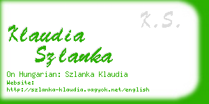 klaudia szlanka business card